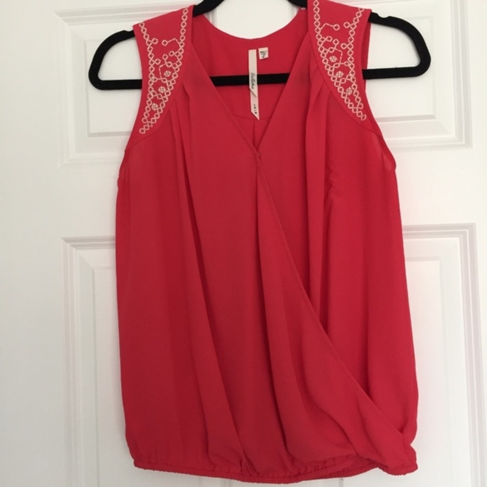 Nordstrom Bellatrix Coral Pink Sleeveless Blouse